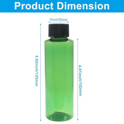 BokWin Green 3.4 oz Empty Plastic Travel Bottles, 5 Pack | For Toiletries, Refillable Squeeze Containers, Easy-to-Read Labels, For Shampoo Conditioner Lotion - color: Green
