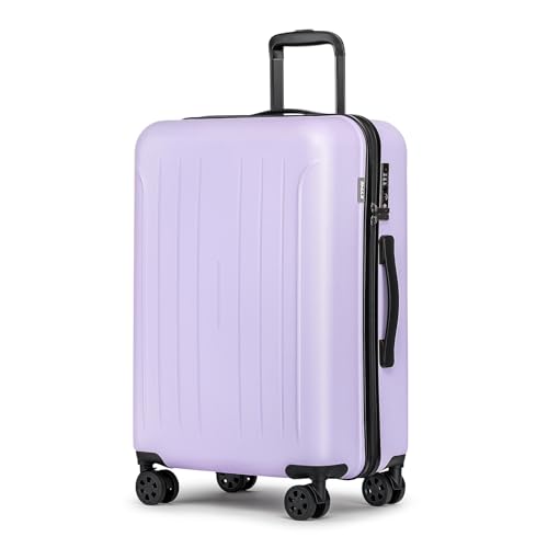 KYME 24-Inch Medium Luggage Checked TSA Approved Suitcase,24",Light Purple - color: Light Purple, size: 24" Checked