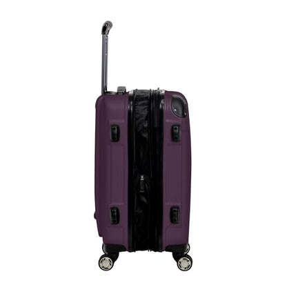 Kenneth Cole REACTION Renegade Luggage Expandable 8-Wheel Spinner Lightweight Hardside Suitcase, Midnight Plum, 20-Inch Carry On - color: Midnight Plum, size: 20-Inch Carry On