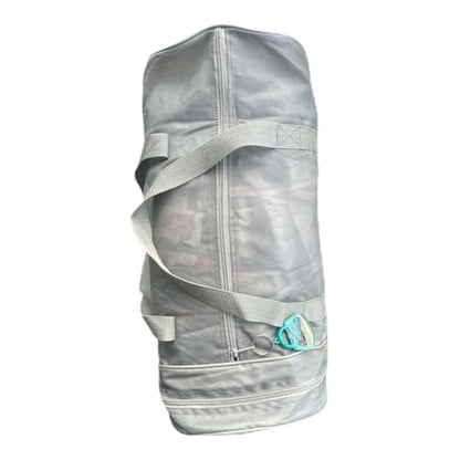 Lightweight Foldable Duffel Bag with Shoe/Towel Compartment – Waterproof Nylon Travel, Gym & Beach Bag, Unisex (22” x 10” x 10”, Grey)