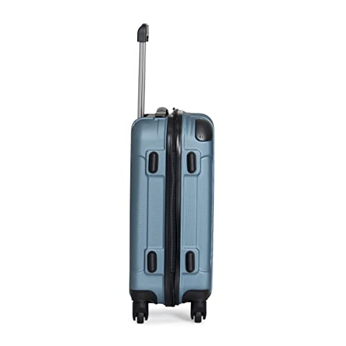 Kenneth Cole REACTION Out of Bounds Lightweight Hardshell 4-Wheel Spinner Luggage, Granite Blue, 24-Inch Checked - color: Granite Blue, size: 24-Inch Checked
