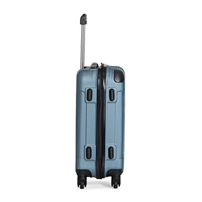 Kenneth Cole REACTION Out of Bounds Lightweight Hardshell 4-Wheel Spinner Luggage, Granite Blue, 24-Inch Checked - color: Granite Blue, size: 24-Inch Checked