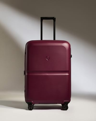 ANTLER - Single Stripe Hardside Luggage 26 Inch Checked-Medium Suitcase - Durable, Lightweight & Expandable, 4 Spinner Wheels - Adjustable Handle, TSA Lock - Heather Purple - color: Heather Purple, size: Medium