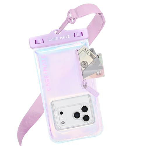 Case-Mate Soap Bubble IP68 Waterproof Large Phone Pouch - Iridescent - color: Iridescent w/ Zip Pocket