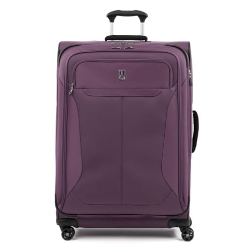 Travelpro Tourlite Softside 29" Expandable Luggage with 4 Spinner Wheels, Lightweight Suitcase, Checked Large, Deep Purple - color: Deep Purple, size: Checked-Large 29-Inch