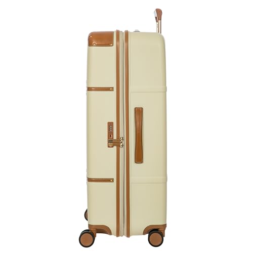 Bric's Bellagio 3.0 Spinner Trunk- Luxury Hardshell Check In Luggage with Large Wheels, Telescopic Handle, Leather Detailing - Expandable Rolling Suitcase - 32", Cream - color: Cream, size: 32" Checked-Extra Large