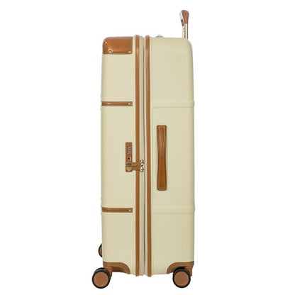 Bric's Bellagio 3.0 Spinner Trunk- Luxury Hardshell Check In Luggage with Large Wheels, Telescopic Handle, Leather Detailing - Expandable Rolling Suitcase - 32", Cream - color: Cream, size: 32" Checked-Extra Large