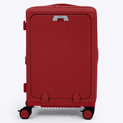Nobl Travel Carry on Expandable Luggage, Aluminum Frame Hard Shell Suitcase | Airline Approved 22.5"x14.2"x9.8", 360° Spinner Wheels, TSA Locks, USB Charging, Cup & Phone Holder, Cherry Red - color: Cherry Red