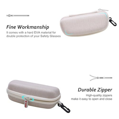XANAD Hard Case for Safety Glasses,Sunglass Eyeglass Shooting Glasses,Cream - color: Cream
