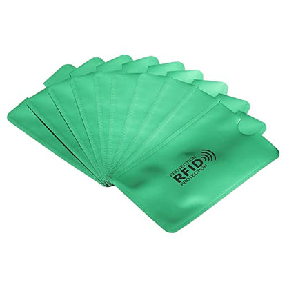 PATIKIL RFID Blocking Credit Card Sleeves, 10 Pack Contactless Protector Holder for NFC Purse, Light Green - color: Light Green