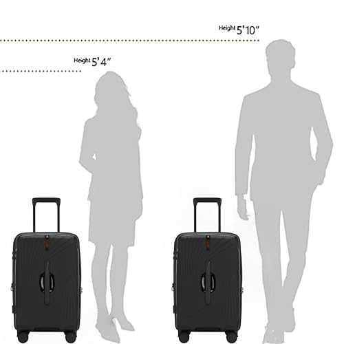 20-Inch Expandable Hardside Carry on Luggage, Suitcase TSA Lock - color: Black