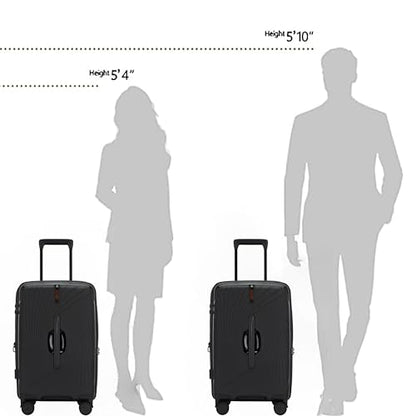 20-Inch Expandable Hardside Carry on Luggage, Suitcase TSA Lock - color: Black