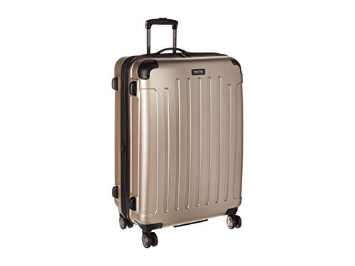 Kenneth Cole REACTION Renegade Luggage Expandable 8-Wheel Spinner Lightweight Hardside Suitcase, Champagne, 28-Inch Checked - color: Champagne, size: 28-Inch Checked