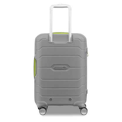 Samsonite Freeform 2-Piece Luggage Set - Carry-On & Large Checked Luggage with Dual Spinner Wheels - Durable Polypropylene Hardshell - TSA Lock, Airline-Approved - Expandable Hard Shell - White/Grey - color: White/Grey, size: 2-Piece Set (Carry-on/Large)