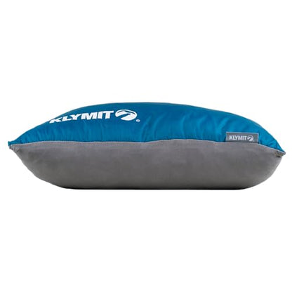 Klymit Drift Base Camp Pillow | Lightweight and Versatile Travel Pillow with a Memory Foam and Gel Fiber Core | Blue