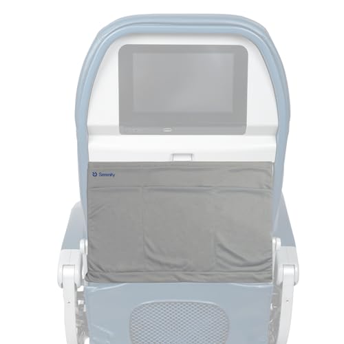 Airplane Tray Organizer/Tote with 4 Storage Pockets, Back Seat Airplane Tray Cover, Converts into a Drawstring Tote, Washable, Durable & Lightweight (2.8 oz) Airplane Travel Essentials - color: Cool Grey
