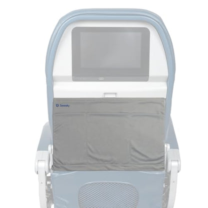 Airplane Tray Organizer/Tote with 4 Storage Pockets, Back Seat Airplane Tray Cover, Converts into a Drawstring Tote, Washable, Durable & Lightweight (2.8 oz) Airplane Travel Essentials - color: Cool Grey