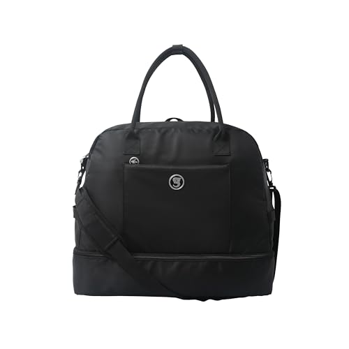 geckobrands Optivate Weekender Travel Overnight Carry On Bag Duffel Gym Sport Tote with Bottom Storage Compartment Trolley Sleeve