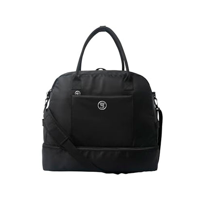 geckobrands Optivate Weekender Travel Overnight Carry On Bag Duffel Gym Sport Tote with Bottom Storage Compartment Trolley Sleeve