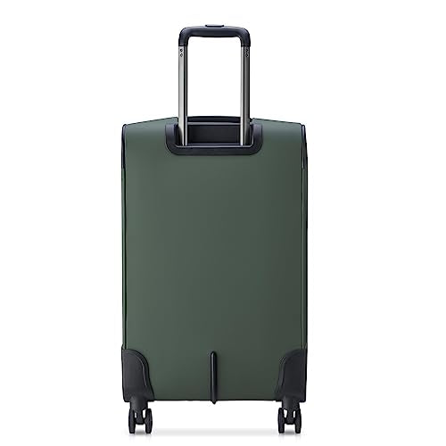 DELSEY PARIS Sky Lite 24-Inch Medium Lightweight Check-In Luggage - Water-Resistant Polyester, Dual Spinner Wheels, Multiple Exterior Pockets, Green - Softside Bag for Easy Travel - size: Checked-Medium 24 Inch