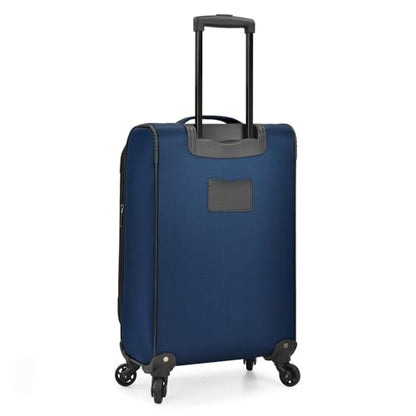 U.S. Traveler Aviron Bay Expandable Softside Luggage With Spinner Wheels, Navy, Carry-on 23-Inch - color: Navy, size: Carry-on 23-Inch