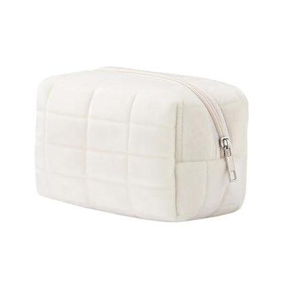 Makeup Cosmetic Bag Small Checkered Pouch Make Up Purse Bag Y2k Accessories - color: White