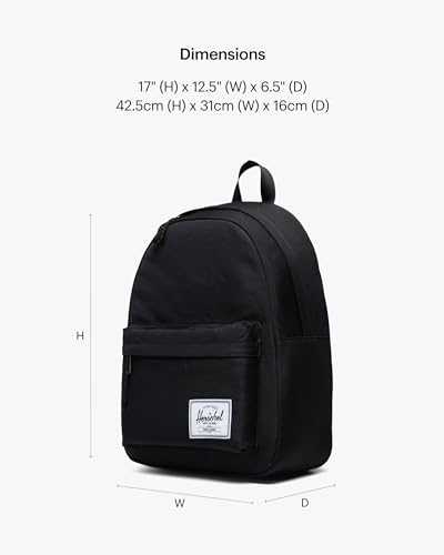 Herschel Supply Co. Unisex Classic Backpack, Black, 26L - color: Black, size: Standard - 26L
