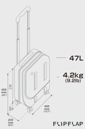FLIP The Suitcase That Turns Into a Shelf 47L Carry-On Lightweight Polycarbonate Silent Detachable Wheels TSA Lock Front-Open PC Cabin Approved for Business Travel Easy Caster Replacement (Black) - color: Black