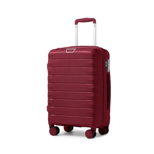 LARVENDER Carry On Luggage 22x14x9 Airline Approved, Suitcases with Wheels - color: Maroon-20in