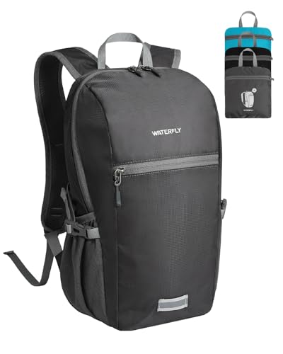 WATERFLY Small Packable Hiking Backpack: 10L Ultra-Light Daypack for Women - color: Grey