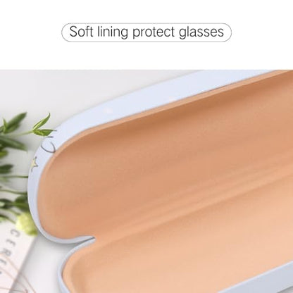 PERFECTSIGHT Hard Shell Eyeglasses Case, Kawaii Protective Glasses Case for Kids, Cute Eyeglass Case for Women Men Girls - color: Blue Dog