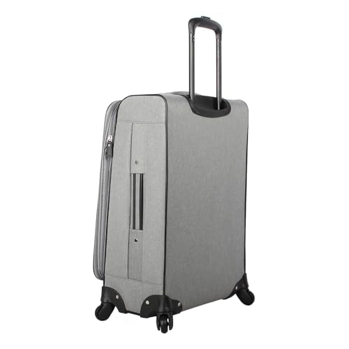 Nicole Miller Designer Luggage Collection - Expandable 24 Inch Softside Bag - Durable Mid-sized Lightweight Checked Suitcase with 4-Rolling Spinner Wheels