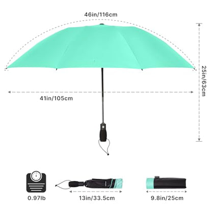 G4Free 46 Inch Inverted Umbrella Windproof Travel Umbrella for Rain & Sun | Black Coating UV Protection, Strong 8 Ribs, Auto Open/Close, Reverse Folding Umbrella with Non-Slip Grip, Fits Car & Backpack - color: Lake Blue
