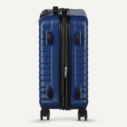 Amazon Basics 2-Piece Hardside Luggage Set (21", 30"), Expandable, Scratch-Resistant Finish, Telescoping Handle, Four Multi-directional Wheels, Navy Blue - color: Navy Blue, size: 2-Piece Set