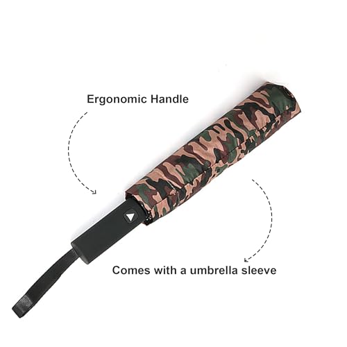 Nollia Compact Travel Umbrella with Auto Open – Windproof Folding Umbrella, Lightweight & Portable for Rain - color: Camo
