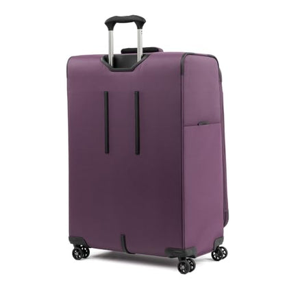 Travelpro Tourlite Softside 29" Expandable Luggage with 4 Spinner Wheels, Lightweight Suitcase, Checked Large, Deep Purple - color: Deep Purple, size: Checked-Large 29-Inch