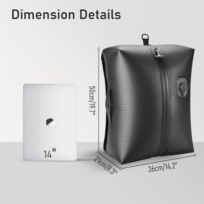VJI 18L Vacuum Bag for Travel with Built-in Pump, IPX8 Waterproof, Black - color: Black