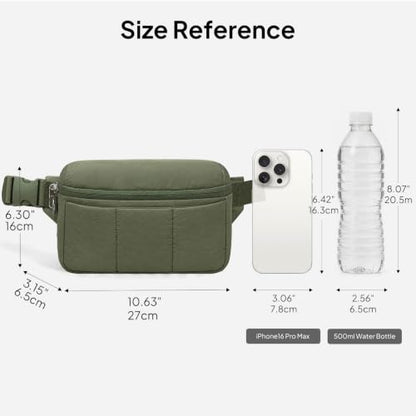 TOPEAST Waist Pack 3.5L Fanny Packs with Water Bottle Holder - color: Dark Green