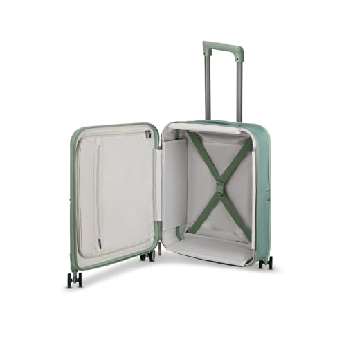 ROLLINK Foldable Mono Carry-On Suitcase 21” – Foldable Hardshell Luggage, Double Spinner Wheels, TSA Lock, Lightweight & Durable Travel Case – Scratch, Water & Impact Resistant (Hedge Green) - color: Hedge Green, size: Carry-On