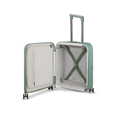 ROLLINK Foldable Mono Carry-On Suitcase 21” – Foldable Hardshell Luggage, Double Spinner Wheels, TSA Lock, Lightweight & Durable Travel Case – Scratch, Water & Impact Resistant (Hedge Green) - color: Hedge Green, size: Carry-On