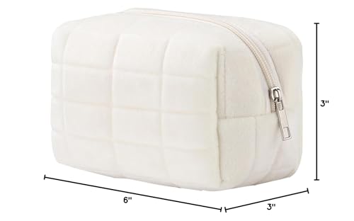 Makeup Cosmetic Bag Small Checkered Pouch Make Up Purse Bag Y2k Accessories - color: White