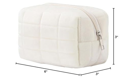 Makeup Cosmetic Bag Small Checkered Pouch Make Up Purse Bag Y2k Accessories - color: White