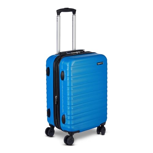 Amazon Basics 21" Hardside Carry-On Luggage with Expandable Space, Scratch-Resistant Surface, Telescoping Handle, Four Multi-directional Wheels, Light Blue - color: Light Blue, size: Carry-On