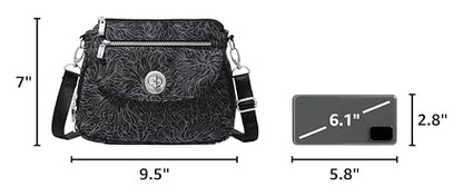 Baggallini Calais Crossbody Bags for Women 10x7 Lightweight Water-Resistant Travel Purse, RFID & Interior Organization - color: Midnight Blossom