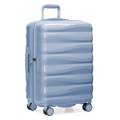 Traveler's Choice Edinburgh II Hardside Spinner Luggage, TSA Lock, Blue, 25" Medium - color: Blue, size: 25" Medium
