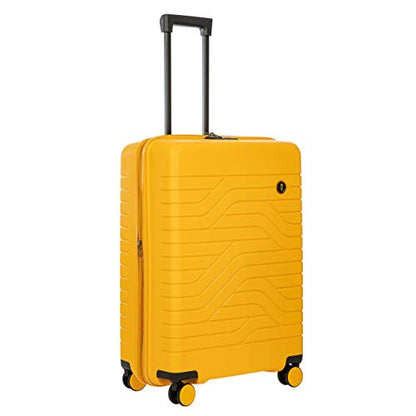 Bric's B|Y Ulisse Checked Luggage with Spinner Wheels – Expandable Lightweighted Hard Shell Suitcase, TSA Combination Lock - Removeable Wash Bag Included - 28 Inch, Mango - color: Mango, size: Checked-medium