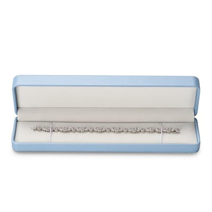 Oirlv Blue Long Necklace Storage Box - color: Sky Blue, size: Long Chain Box