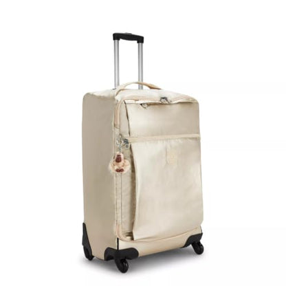 Kipling Women's Darcey Medium 26-Inch Softside Checked Rolling Luggage, 360 Degree Spinning Wheels - color: Starry Gold Metallic, size: Checked-Medium 26-Inch