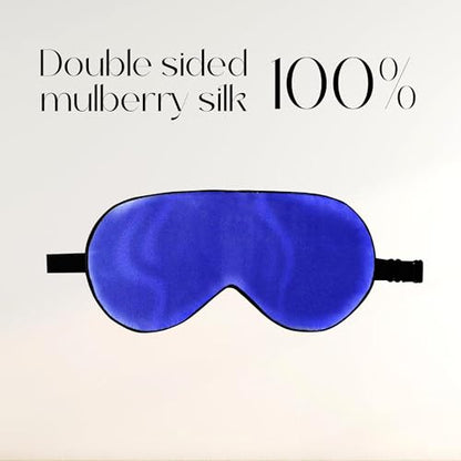 ZIMASILK Adjustable 100% Mulberry Silk Sleep Mask - color: 1 Pack - Royal Blue