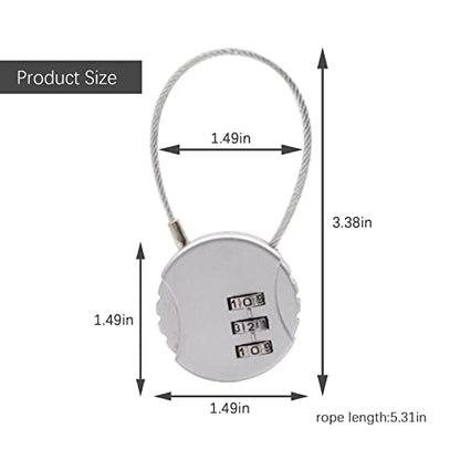 4 Pack 3-Digit Combination Lock Waterproof Padlock Outdoor Mini Wire Rope Combination Lock for Backpacks, Trolley Cases, Gym Lockers, Fence - color: Color2